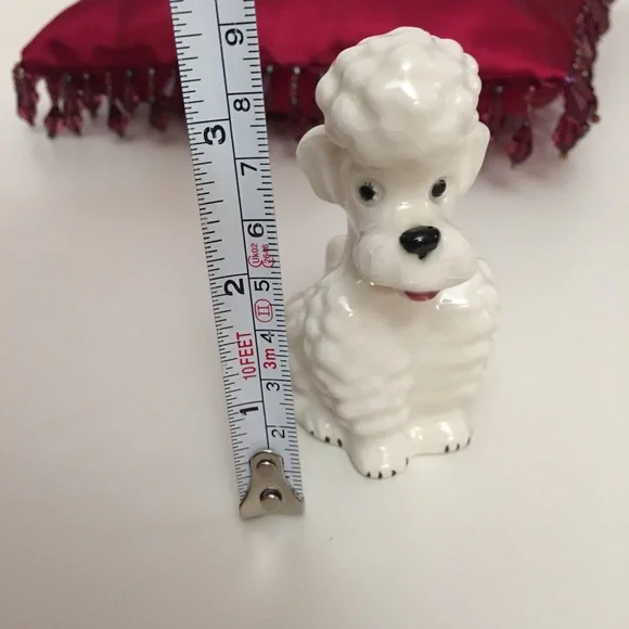 Vintage Goebel Retro Miniature Figurine White Poodle Curly Hair Puppy Dog - Picture 3 of 13
